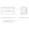 База под раковину подвесная BELBAGNO MARINO-CER-MINI-1000-2C-SO-RR-P с двумя выкатными ящиками 996x390x500